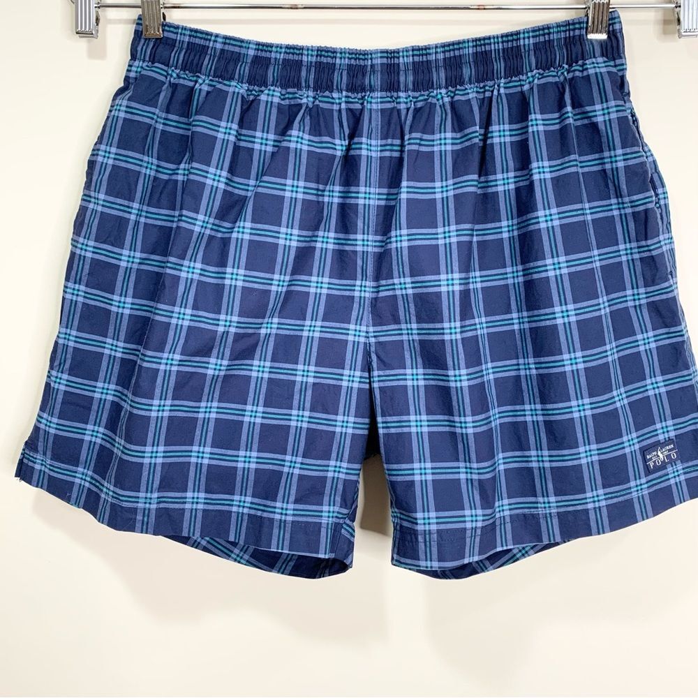 Polo by Ralph Lauren Plaid Mesh Lined Swim Trunks XXL EUC